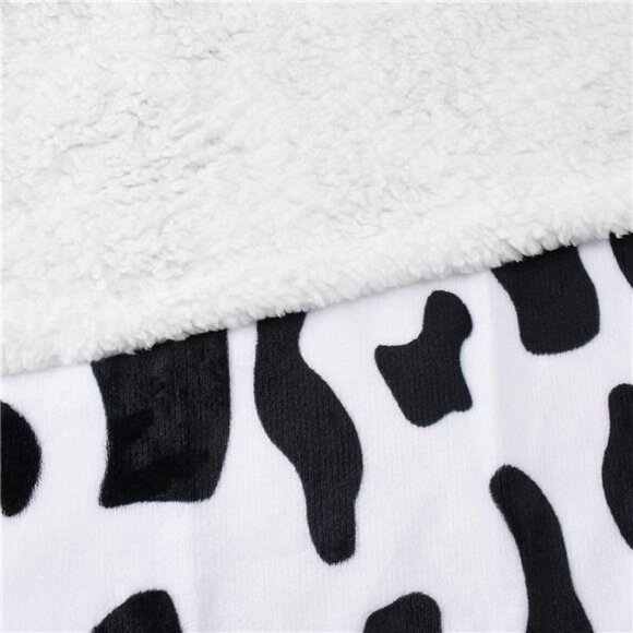 Cow Print Sherpa Fleece Blanket,Super SoftPlush Throw Blanket for Couch,Cow Gift - Picture 4 of 8